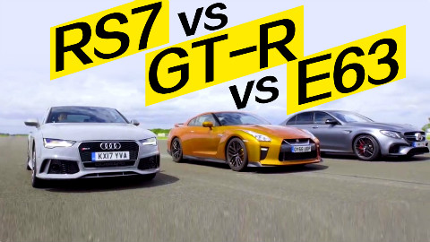 RS7 vs GT-R vs E63S 百公里加速对比 你大爷永远是你大爷!
